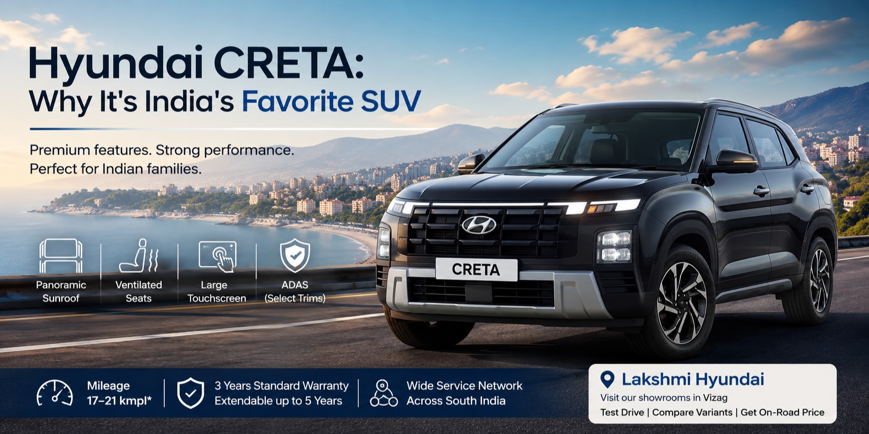 Hyundai Creta Price, Variants & Mileage in Vizag (2026)