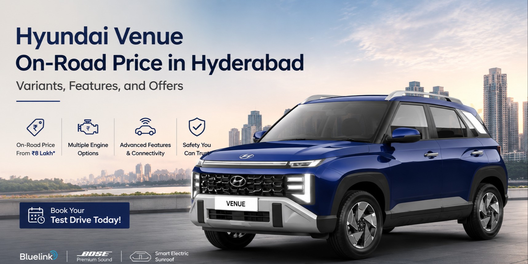 Hyundai Venue On-Road Price in Hyderabad | Lakshmi Hyundai