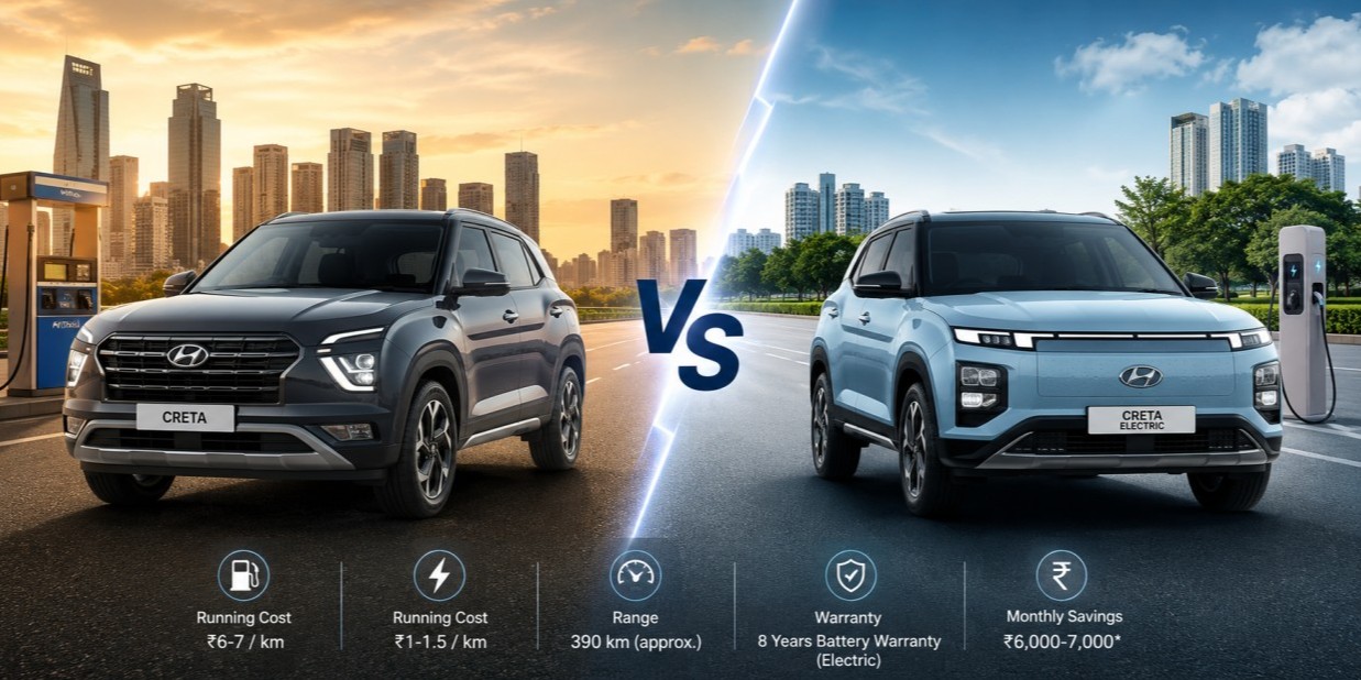 Electric vs Petrol Car: Hyundai Creta Cost Comparison Hyderabad